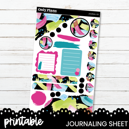 a printable journal with a colorful background