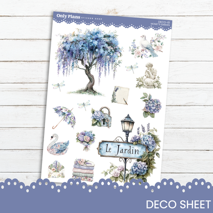 a sheet of stickers with a tree and flowers