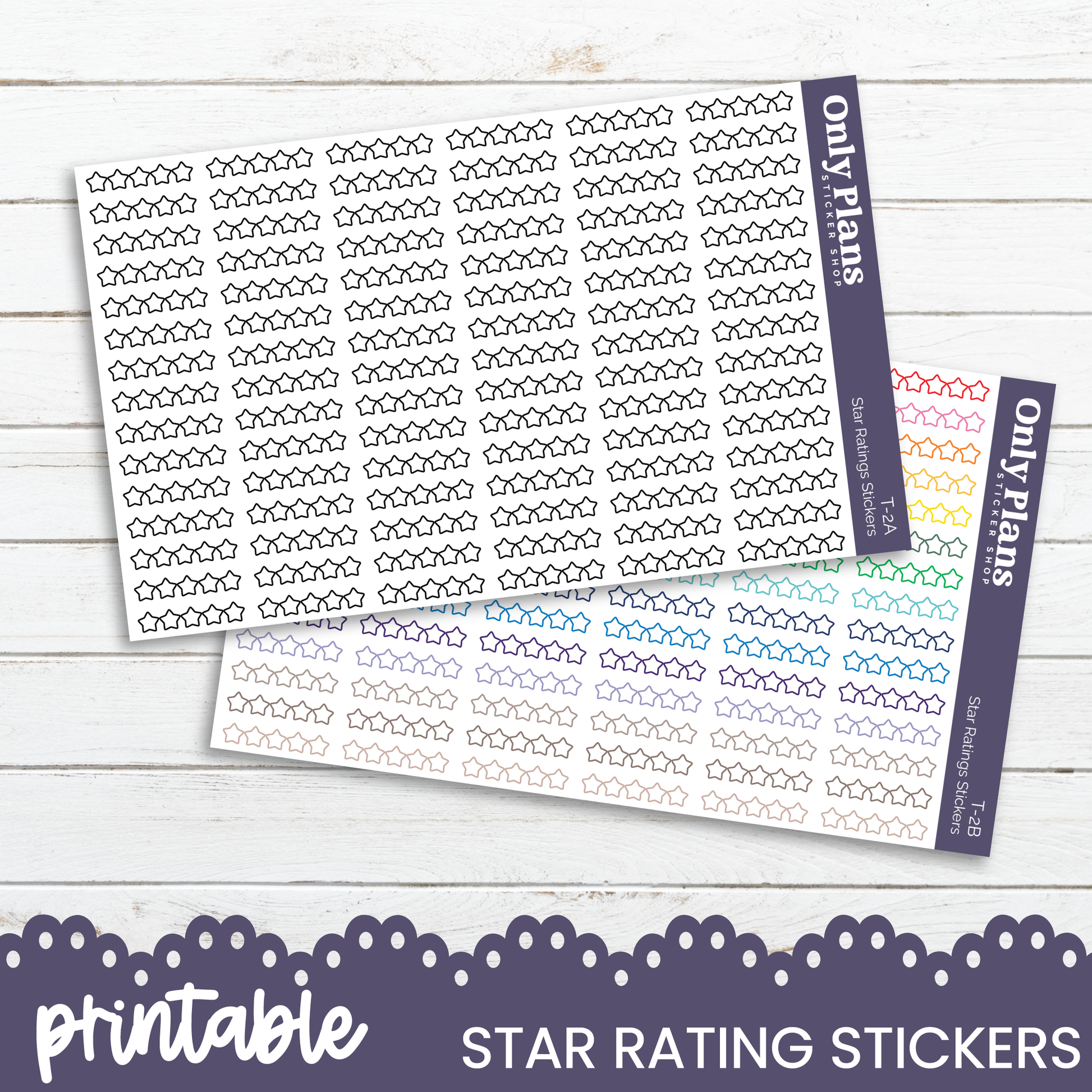 the printable star ratings stickers are shown