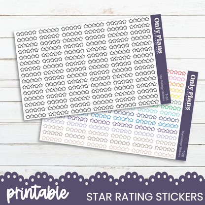 the printable star ratings stickers are shown