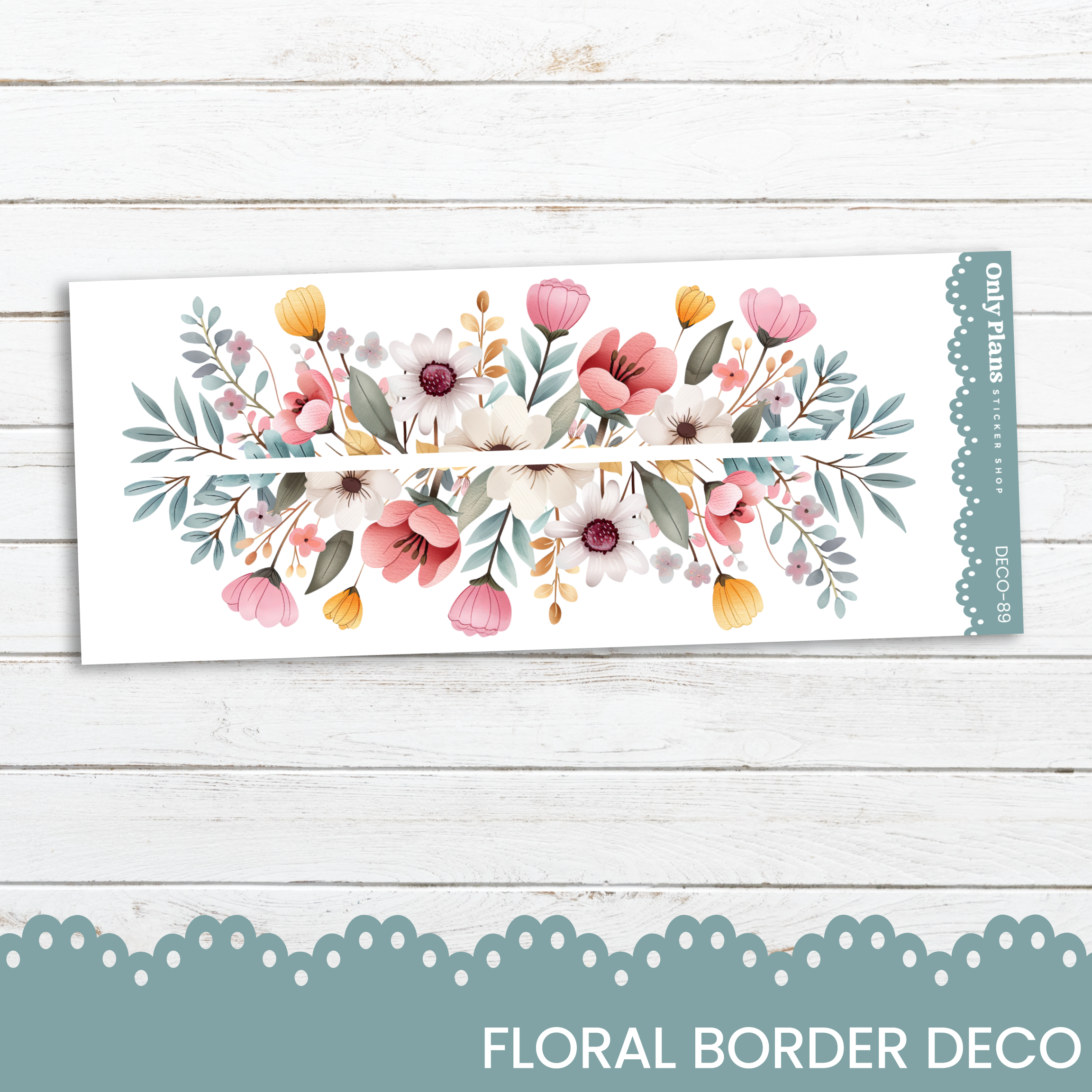 Borders Sticker Floral Border Deco Stickers - DECO-89 – Only Plans Sticker Shop