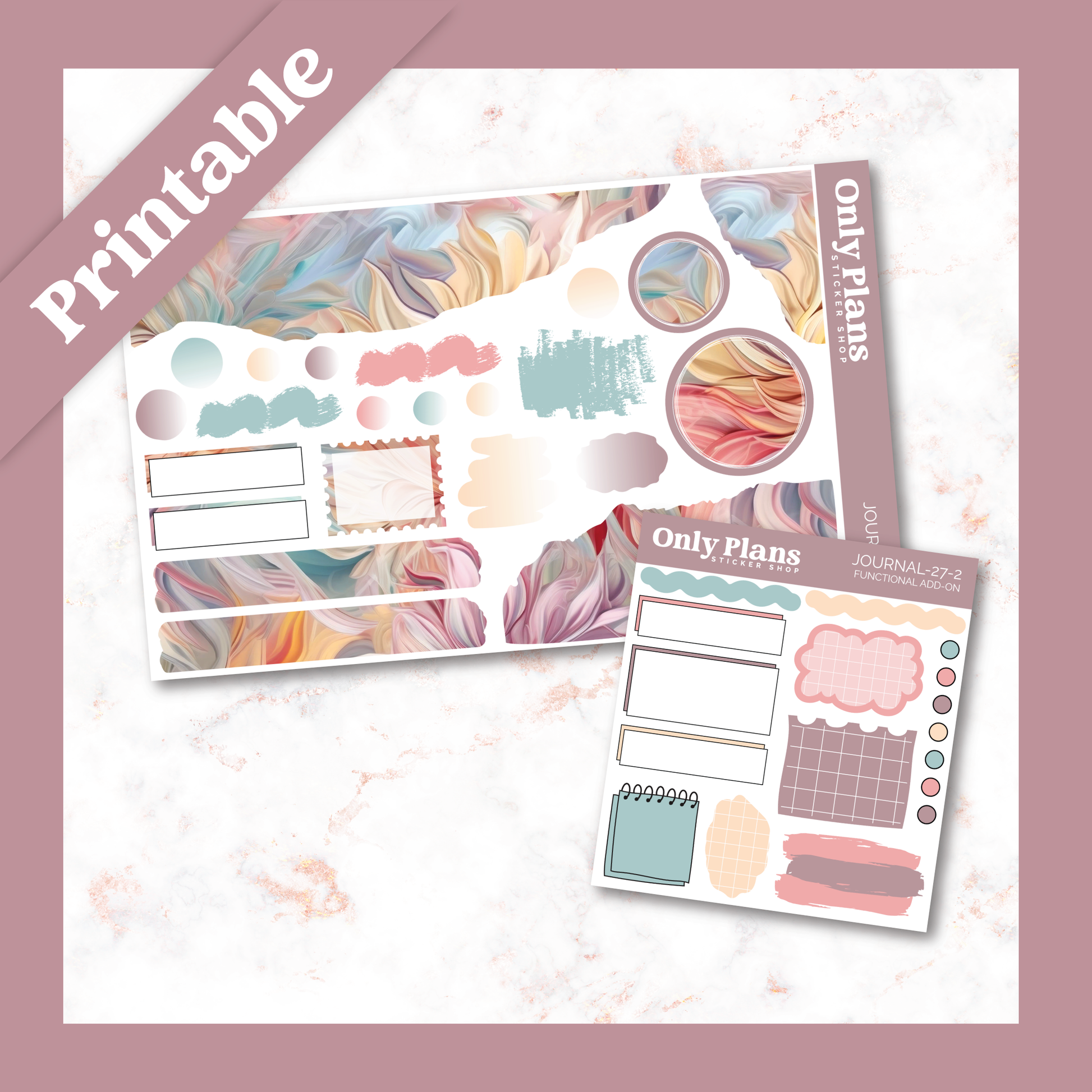 a pink and blue planner sticker and a planner sticker