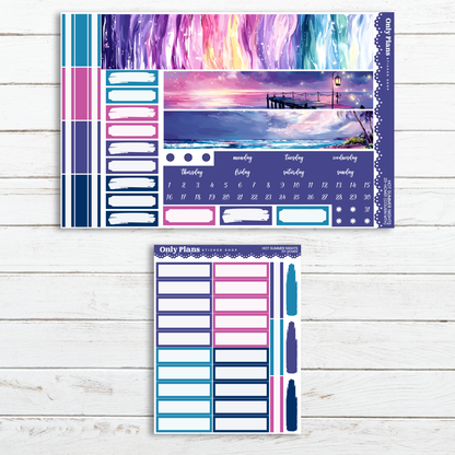 a planner sticker and a planner sticker on a wooden surface