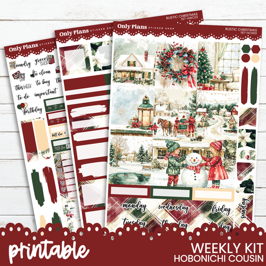 the printable weekly kit includes a christmas scene