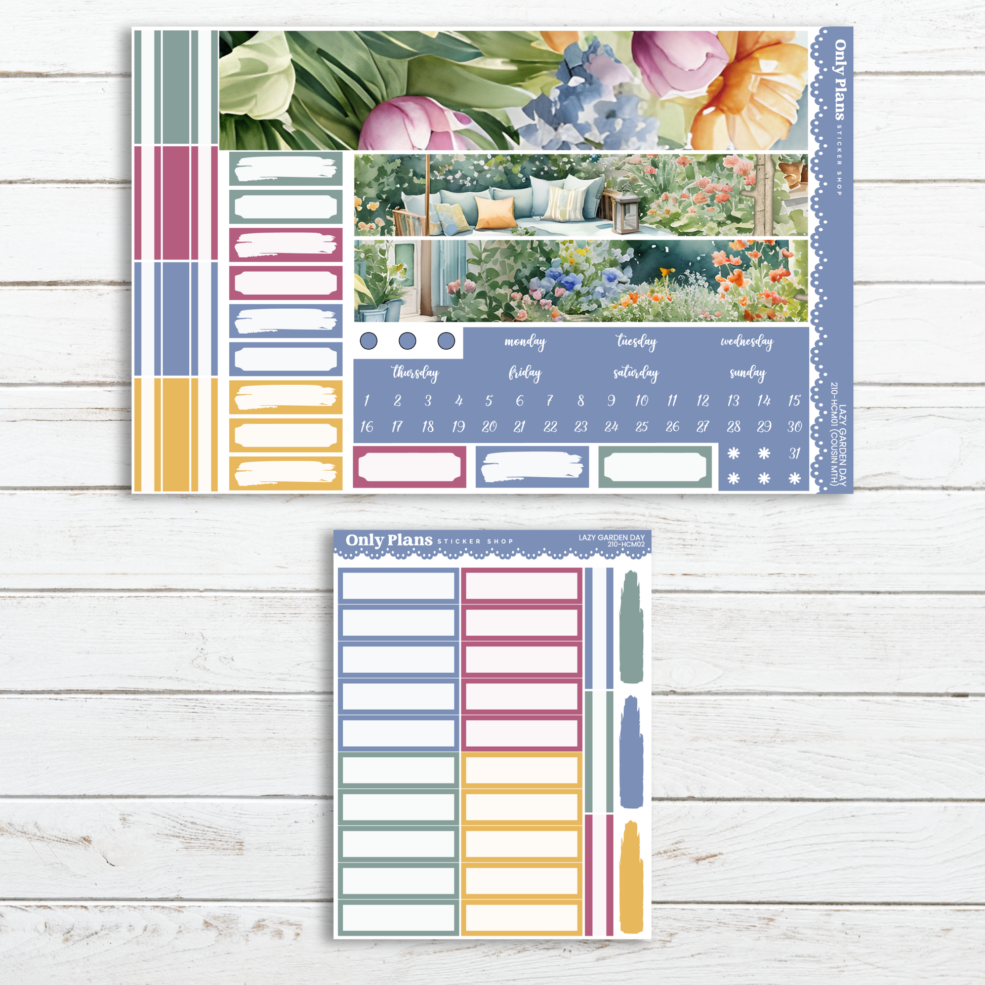 a planner sticker with flowers and plants on it