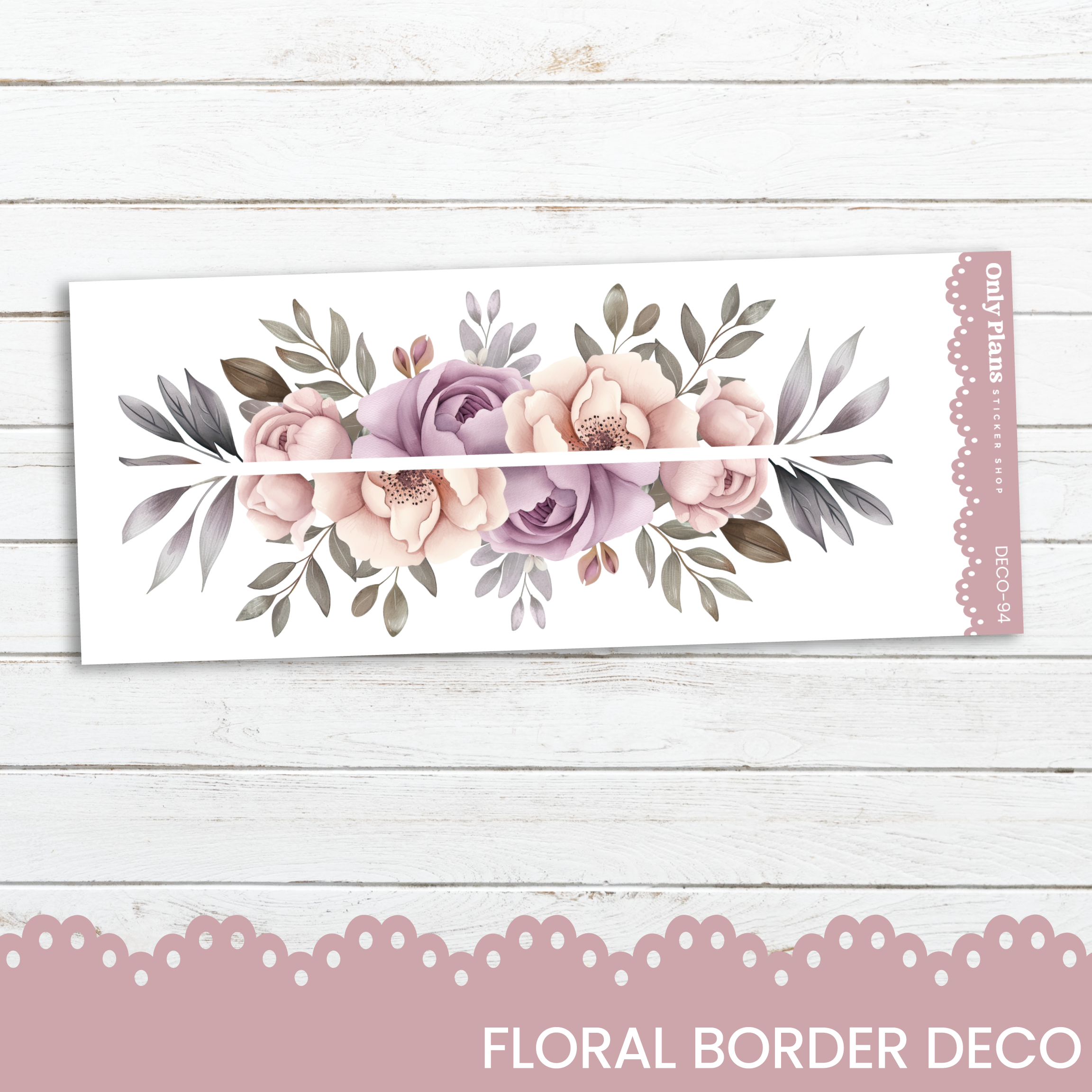 Notebook Border Sticker Floral Border Deco Stickers - DECO-94 β Only Plans Sticker Shop