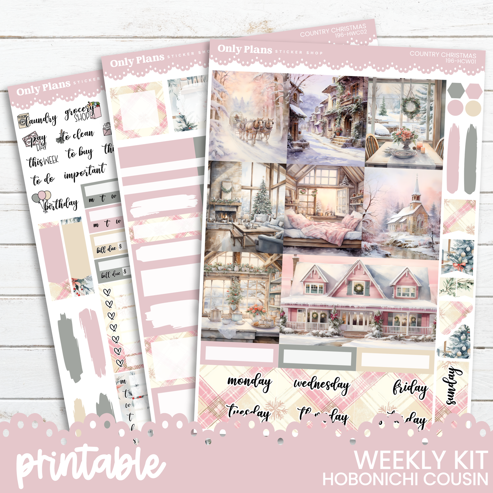 the printable weekly kit includes a photo of a house