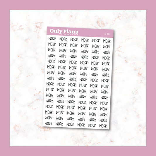 a pink sticker with the words only plans on it