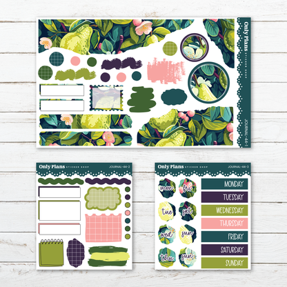a collection of colorful and vibrant stickers and decals, including a variety of shapes, patterns, and designs. The stickers appear to be intended for use in a journal or other creative projects, as they are arranged in a visually appealing manner.