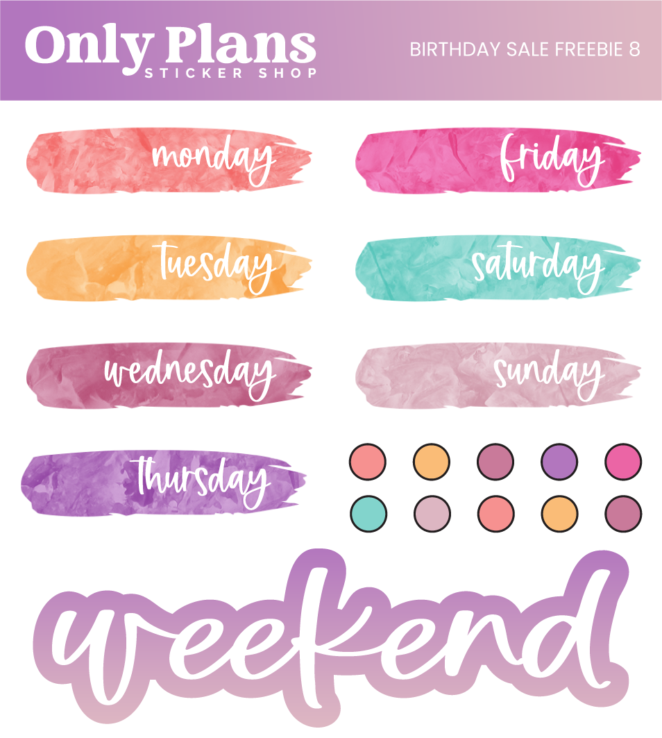 a poster with the words weekend written in different colors