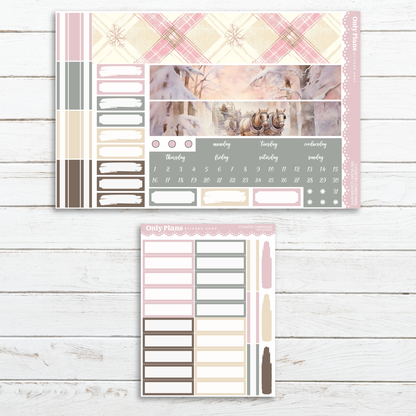 a planner sticker with a pink and grey theme