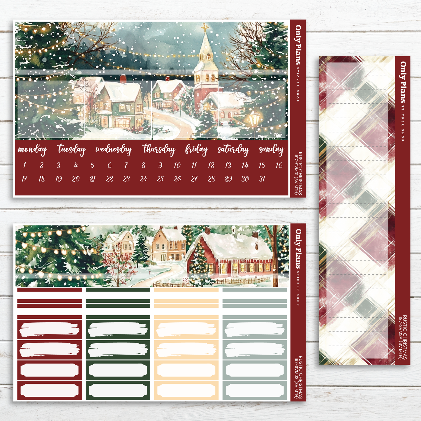 a calendar with a christmas scene on it