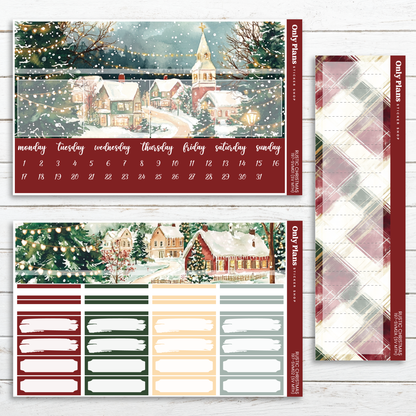 a calendar with a christmas scene on it