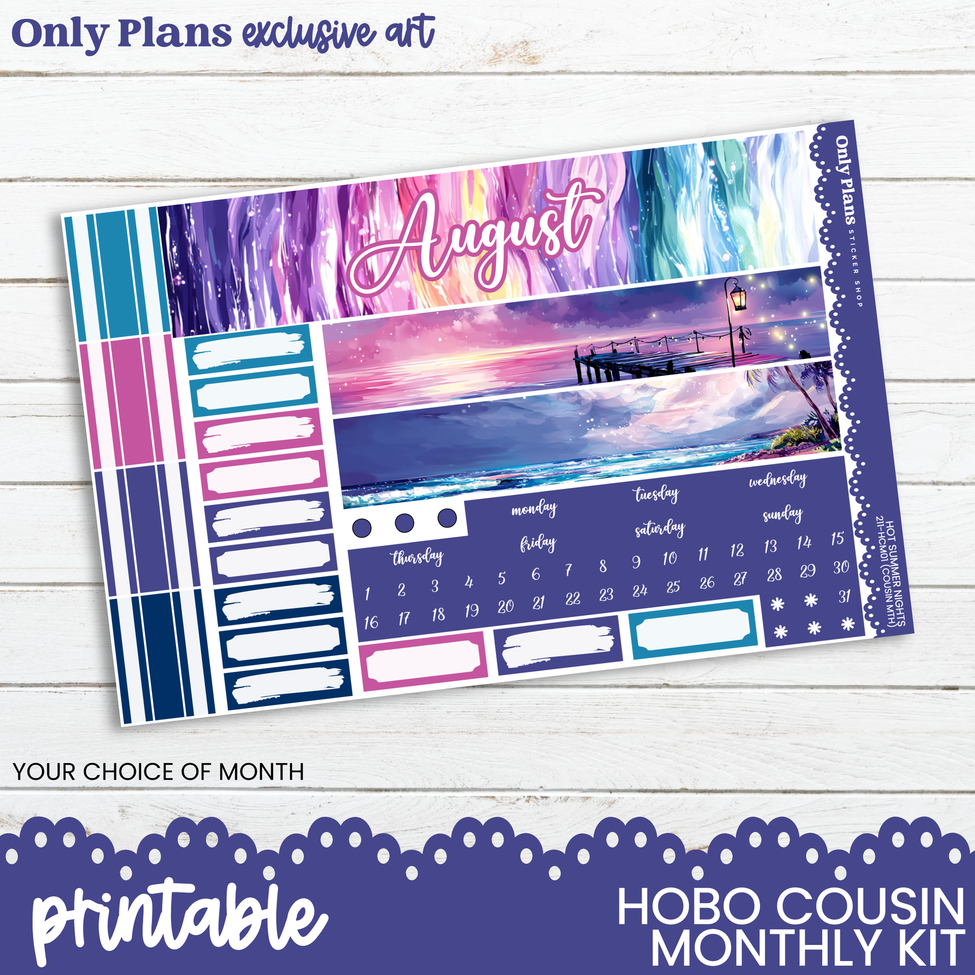 a printable planner with the month of august on it