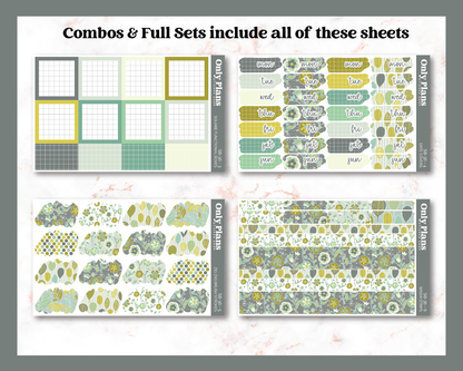 a set of four sheets of paper with different patterns