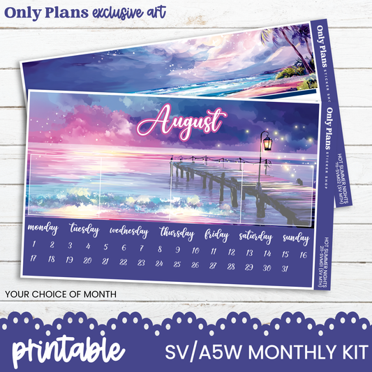 a calendar with a picture of a pier on it