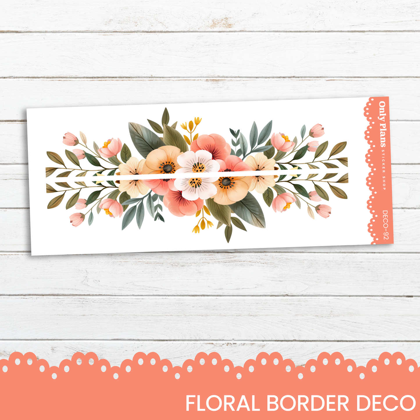 a card with a floral border on it