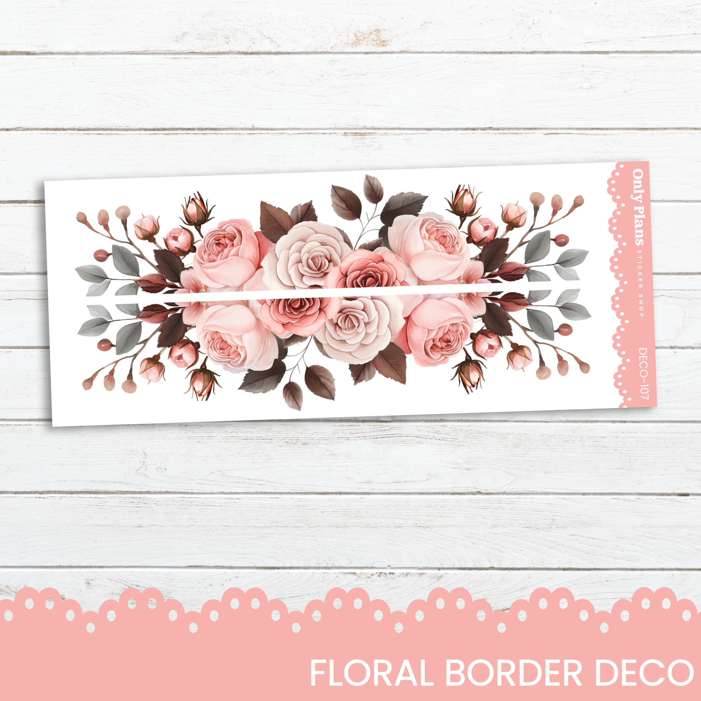 Borders Sticker Floral Border Deco Stickers - DECO-107 – Only Plans Sticker Shop