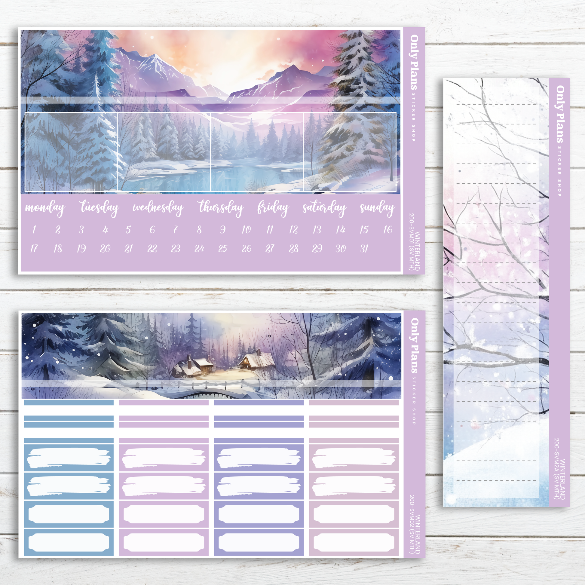 a calendar with a winter scene on it