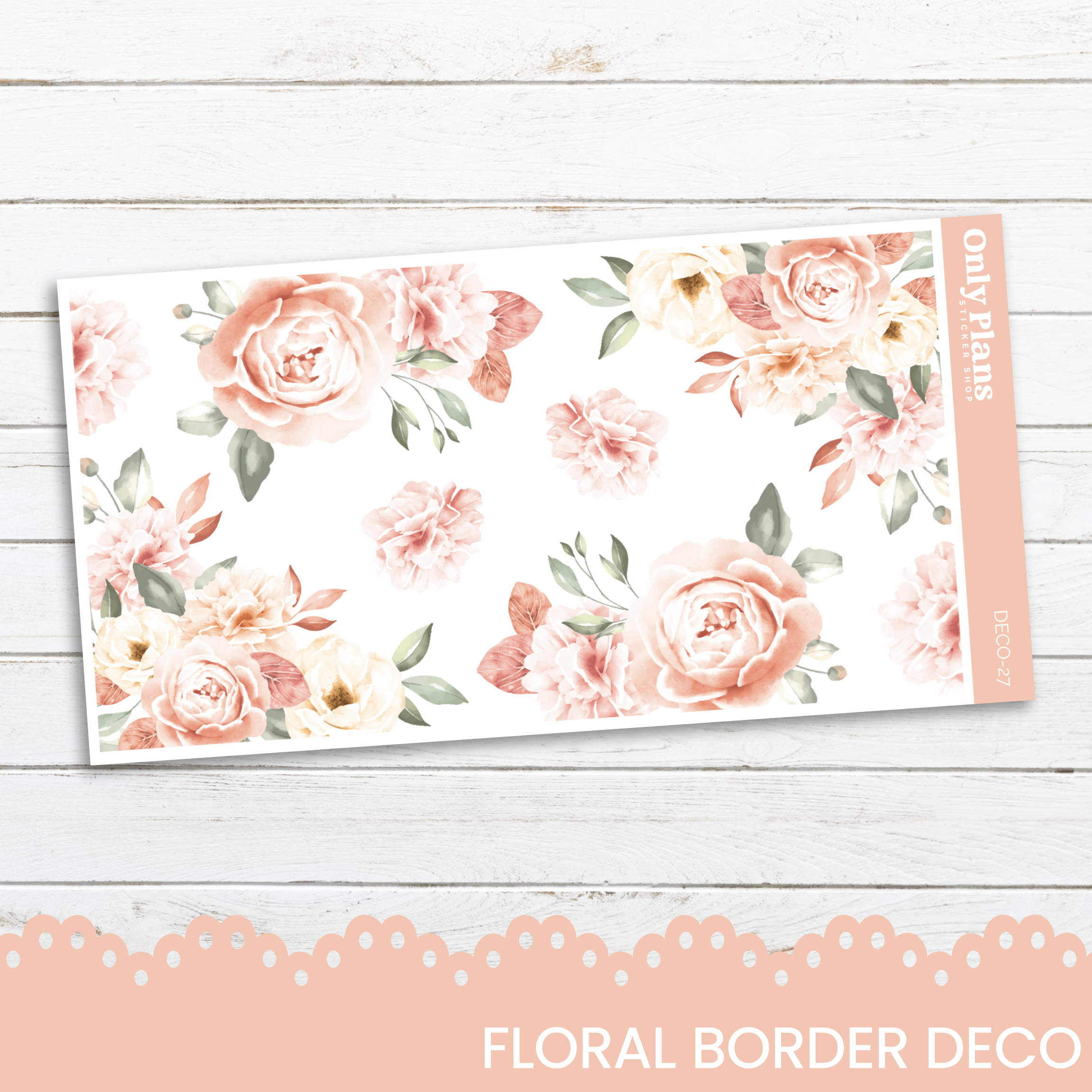 Borders Sticker Deco Stickers - DECO-27 - Floral Border – Only Plans Sticker Shop