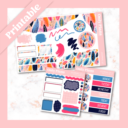 two planner stickers with different designs on them