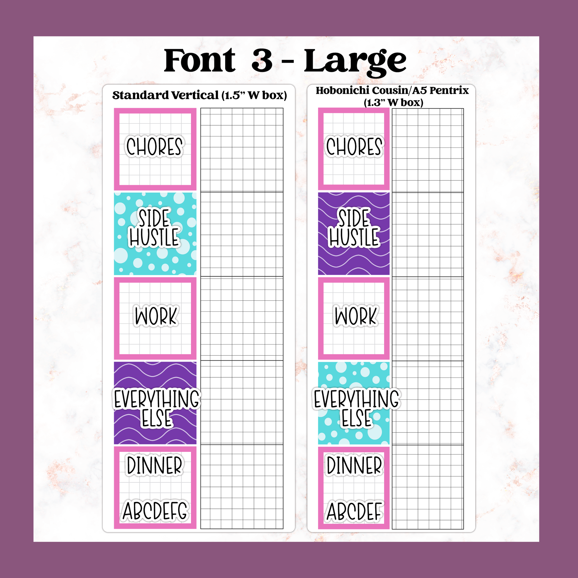 a printable page for the font 3 large