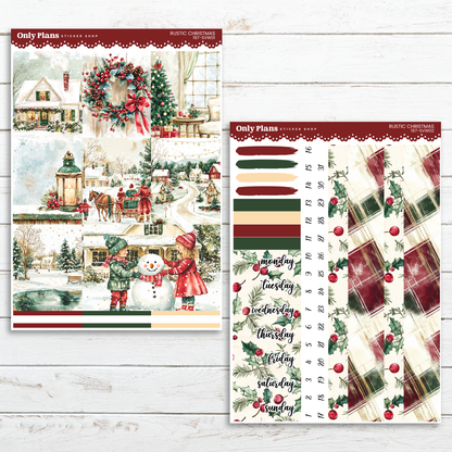 a couple of papers with christmas scenes on them