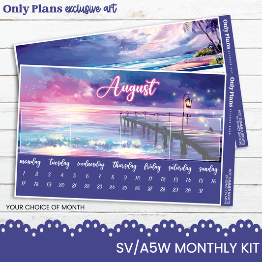 a calendar with a picture of a pier on it