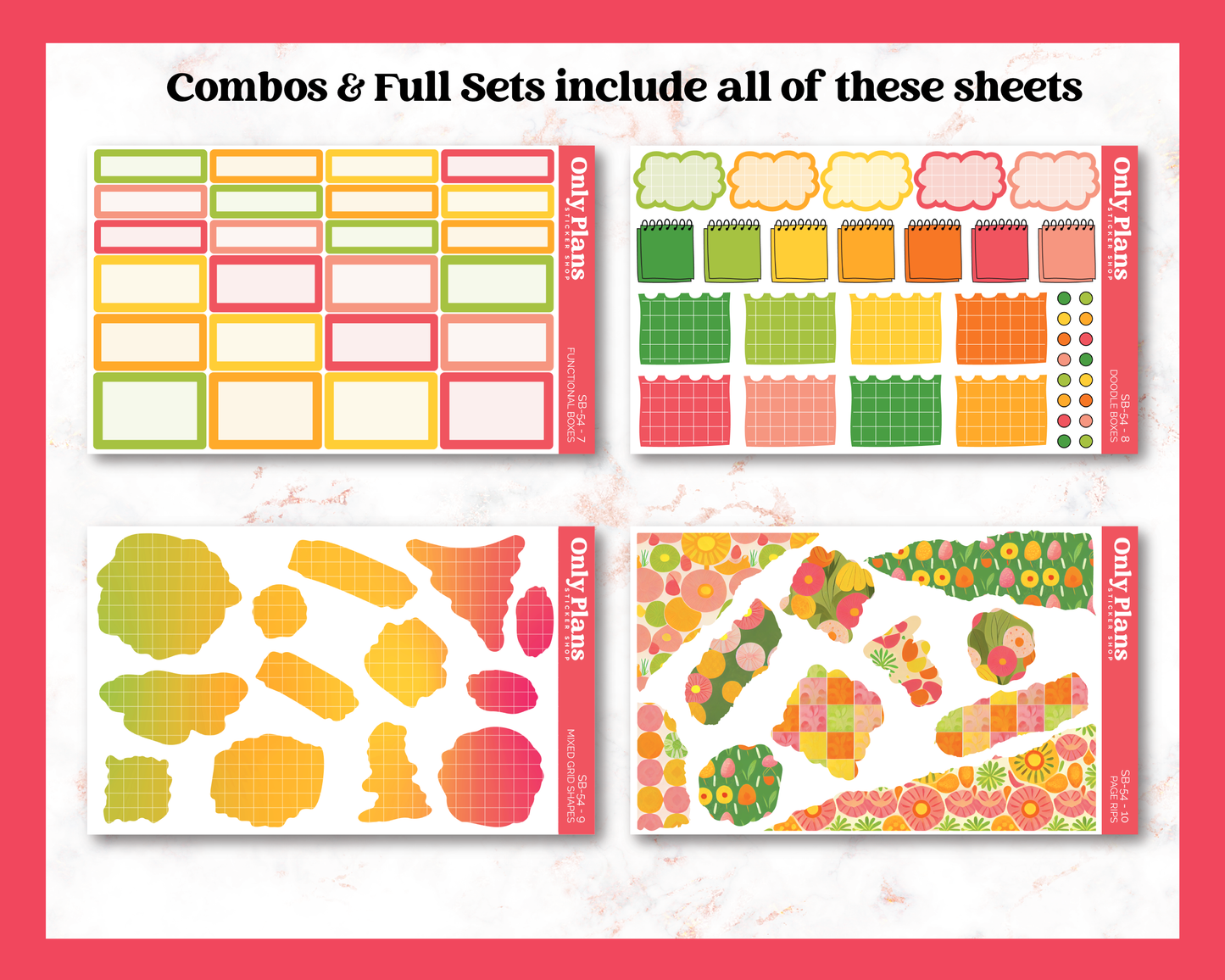 a set of colorful stickers with different shapes and sizes