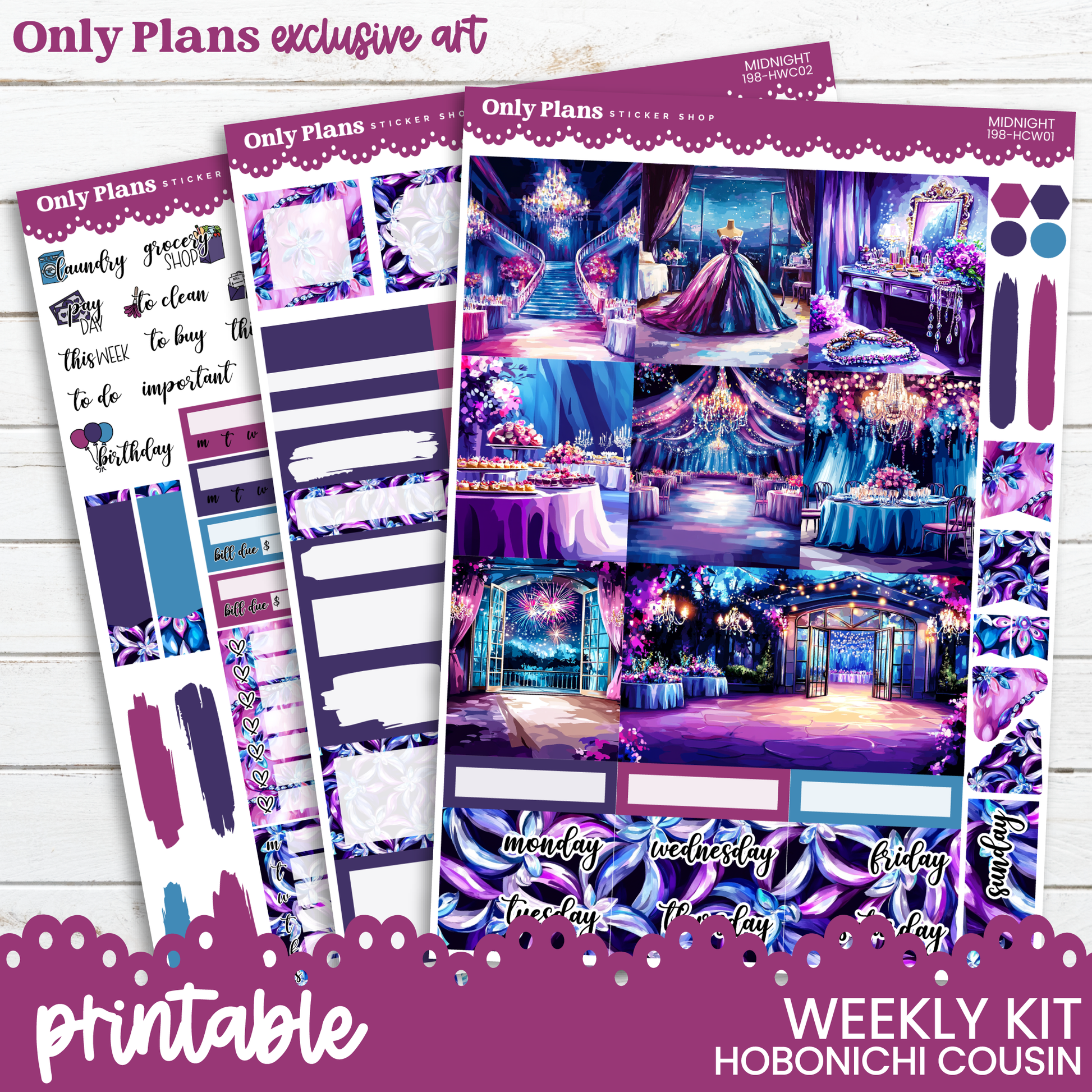 the printable planner kit includes a photo of a princess's castle