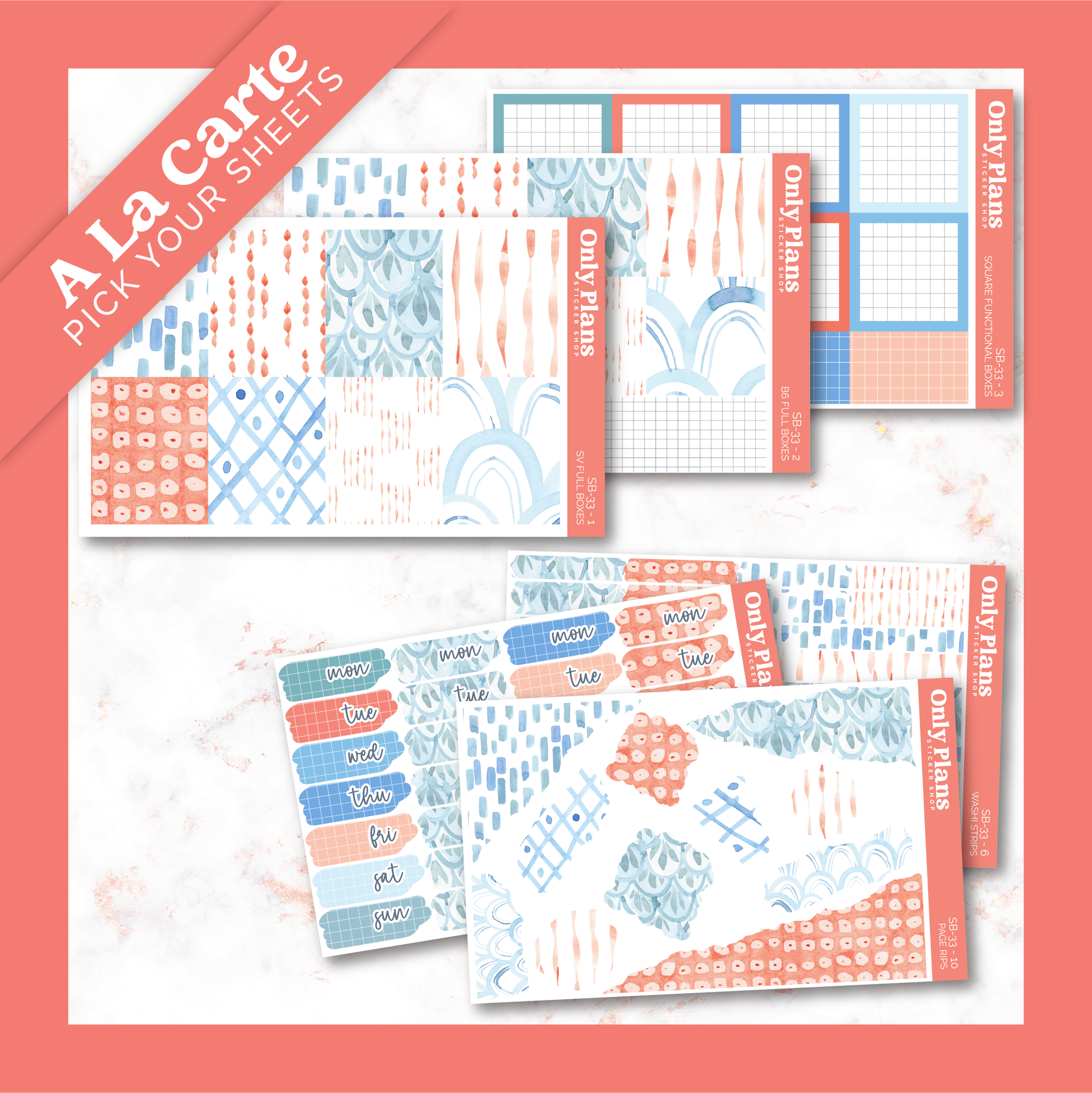 a set of four planner stickers with different designs