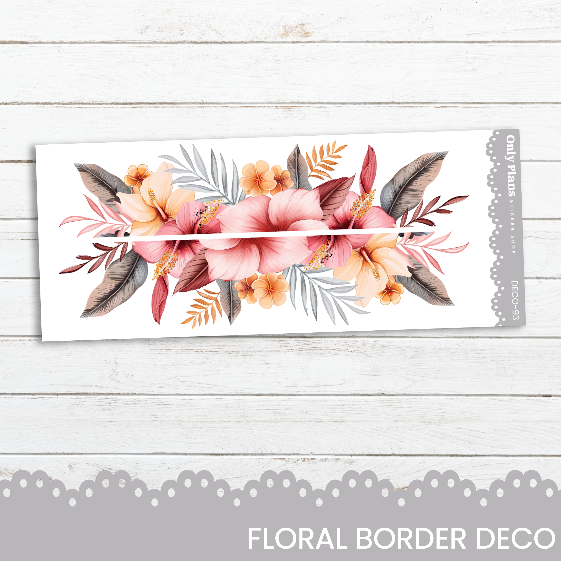Borders Sticker Floral Border Deco Stickers - DECO-93 – Only Plans Sticker Shop