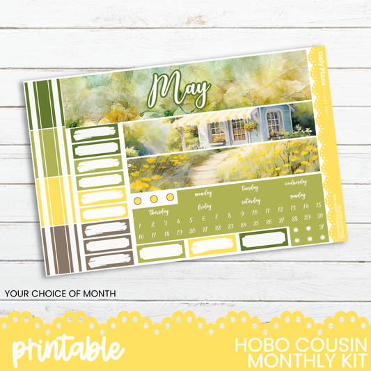 a calendar with a photo of a house on it