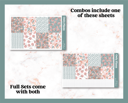 a set of two sheets of paper with a floral pattern