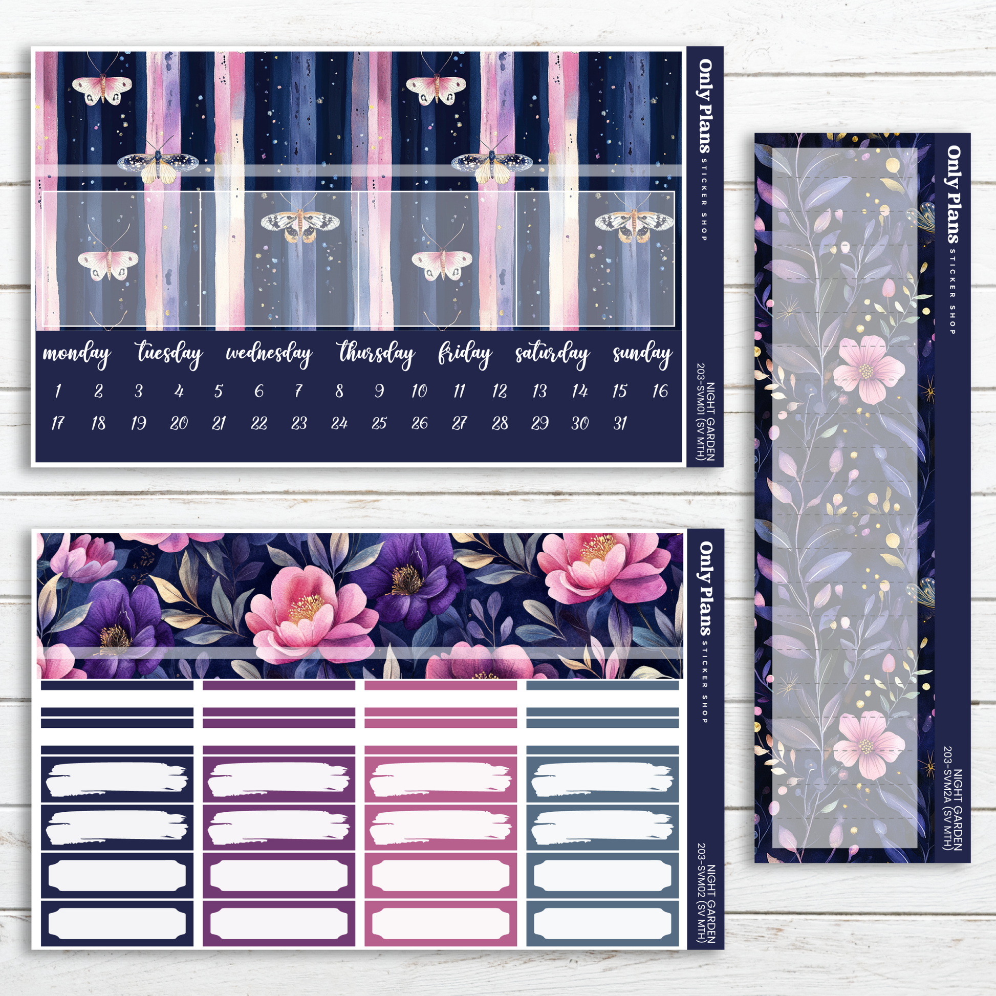 a calendar and planner stickers with a floral theme