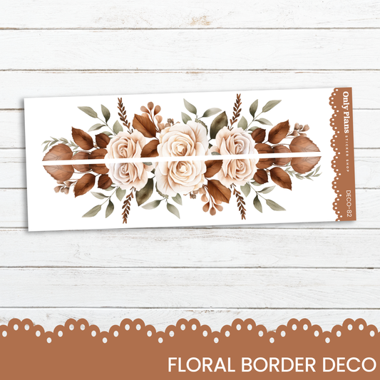 a floral border with roses on a white background