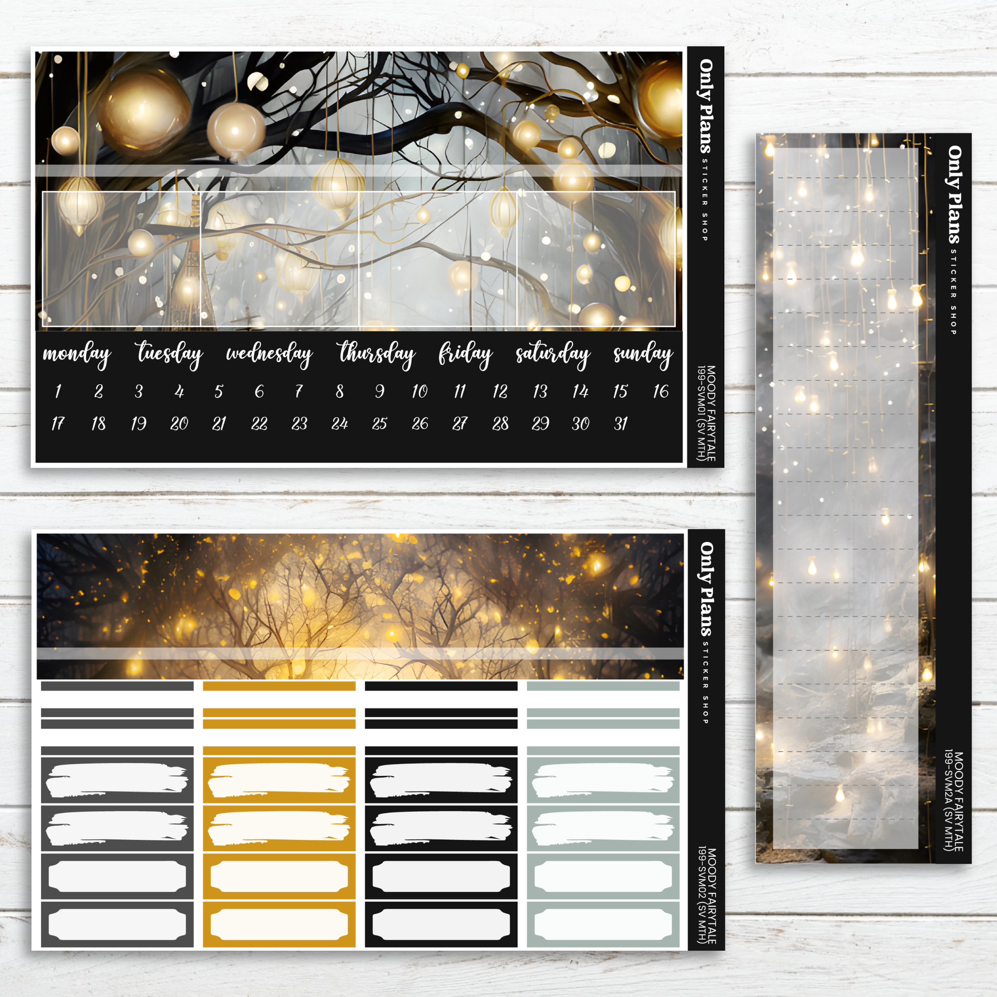 a calendar with a tree and lights on it