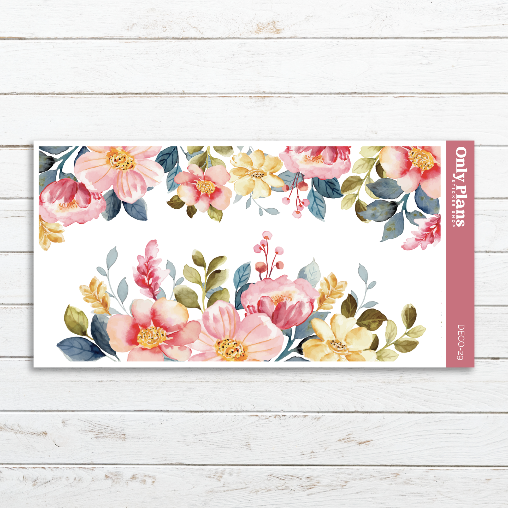 a card with watercolor flowers on it