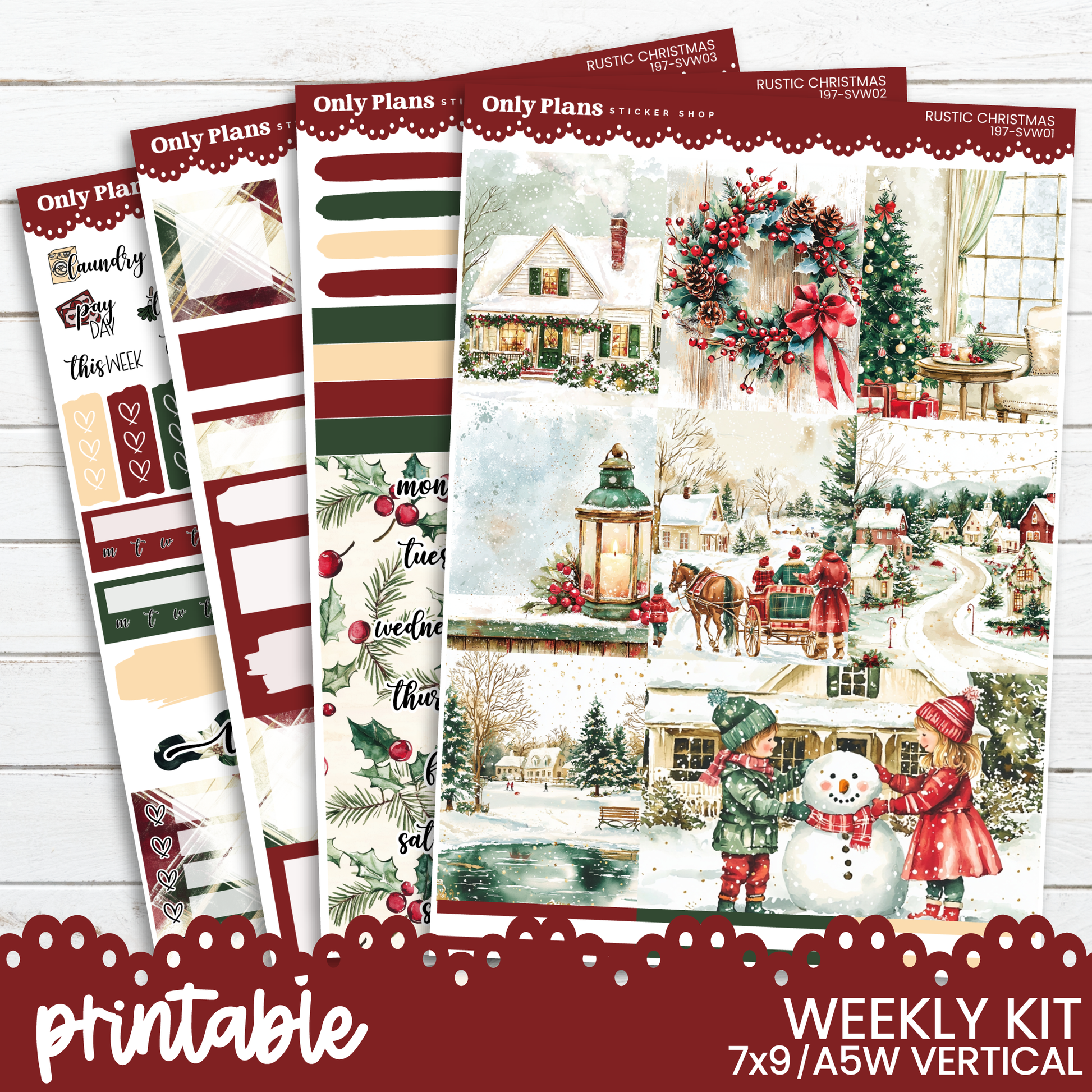 a set of christmas themed papers with the words printable on them