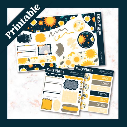 two planner stickers with sunflowers on them