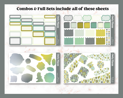 a set of four sheets of paper with different designs