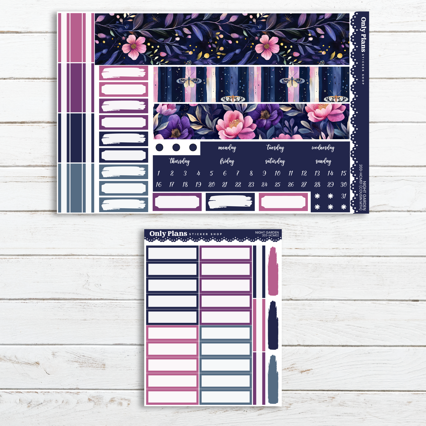 a planner sticker with a floral pattern on it