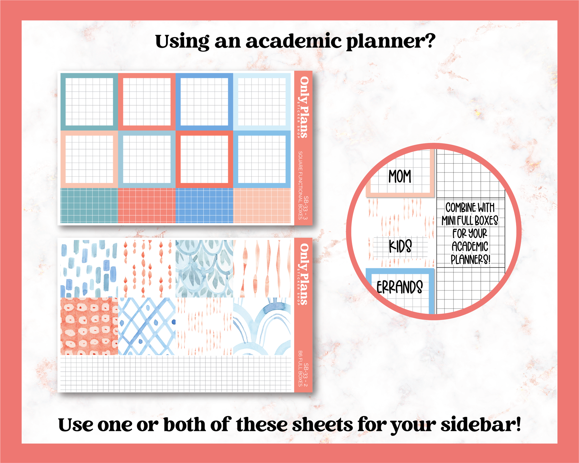 a set of four sheets of paper with the text using an academic planner?