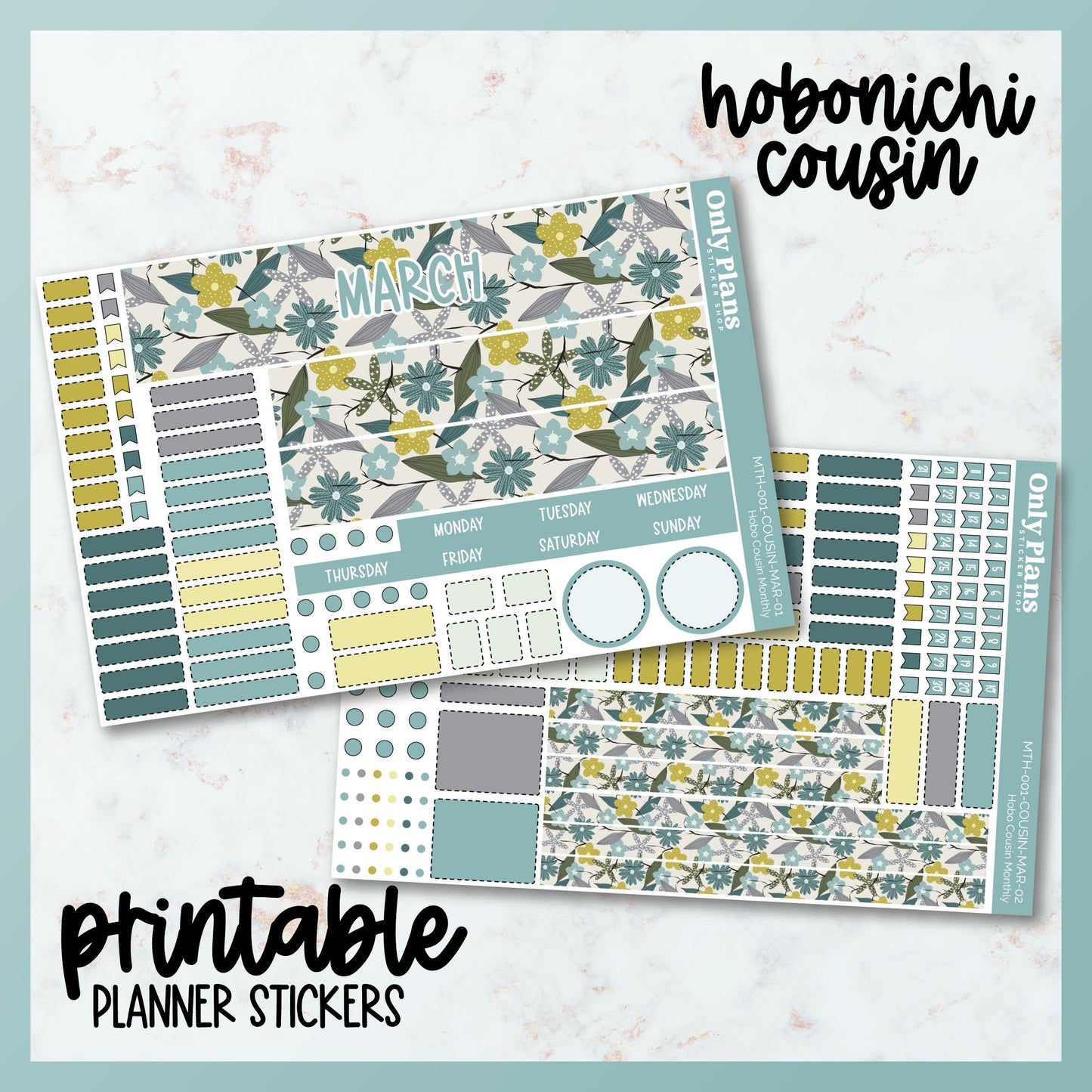 Printable Hobo Cousin Monthly Kit - March