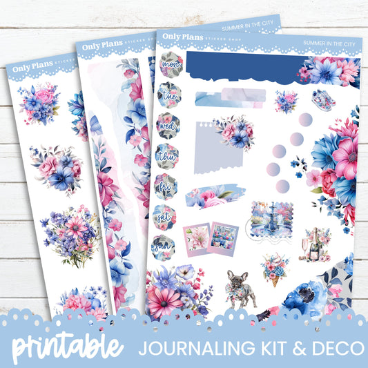 a set of planner stickers with flowers on them