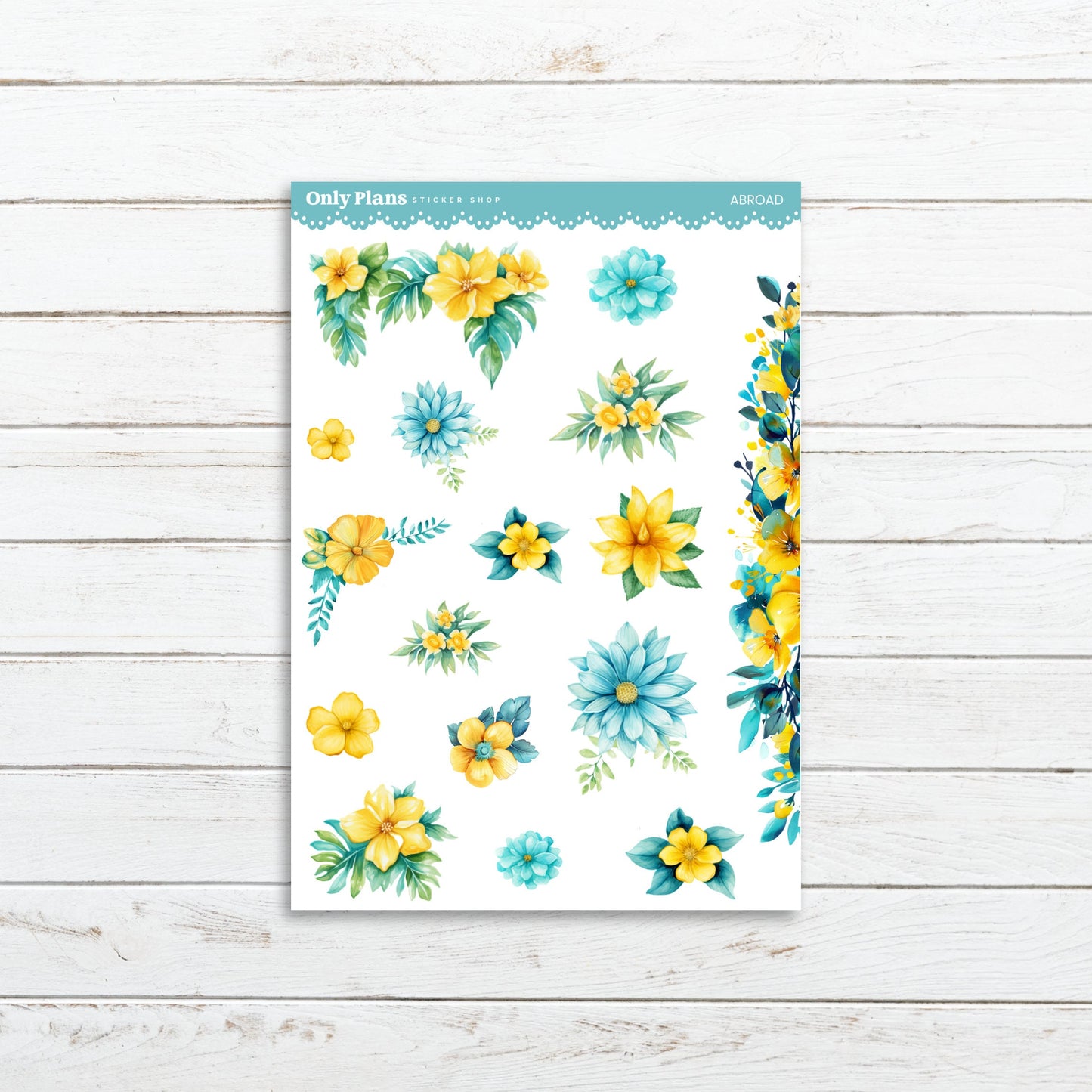 a sheet of paper with flowers on it