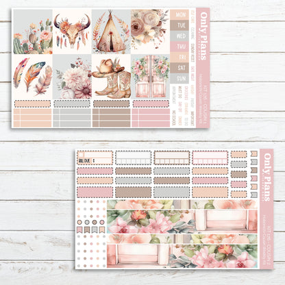 a planner sticker with flowers and birds on it