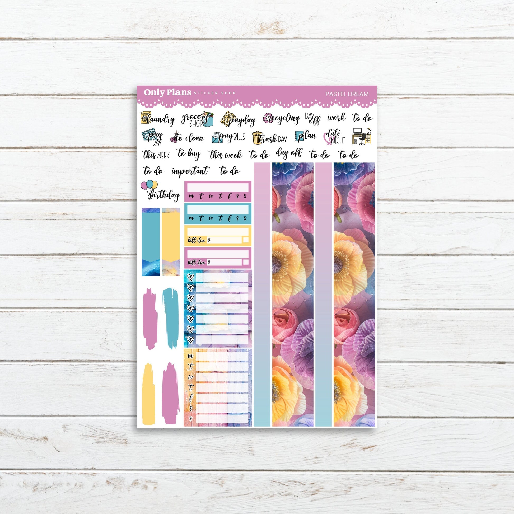 a planner sticker with a bunch of doughnuts on it