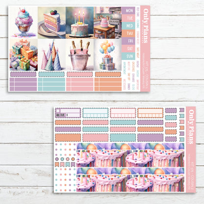 a planner sticker with pictures of cakes and cupcakes