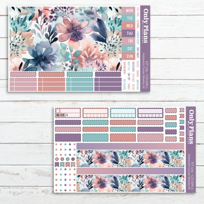 a planner sticker with a floral pattern on it